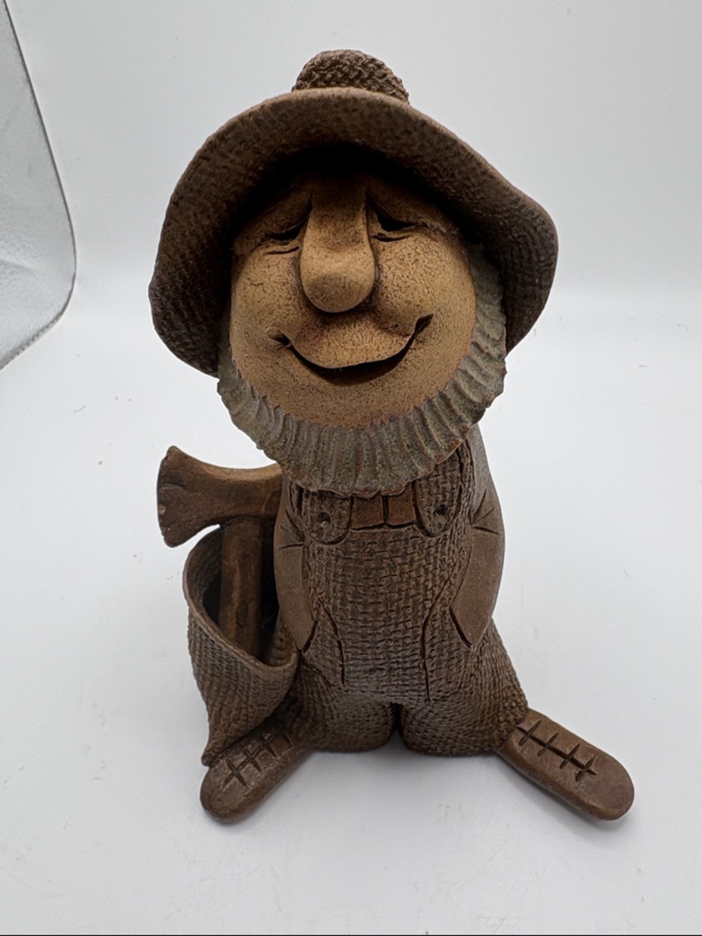 Gentlefolk Vintage Pottery Gnome With Axe Figurine